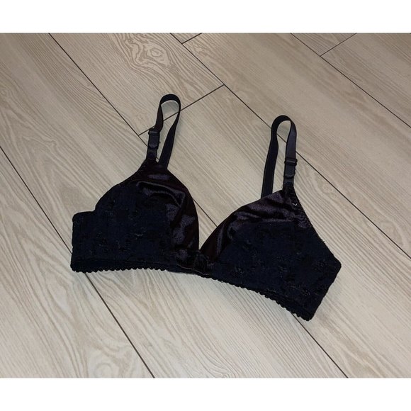Maidenform Other - Vtg Vintage Maidenform Rendezvous 8348 Satin and Lace Bra Wire Free 34B Black
